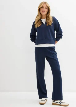 bonprix bonprix Pantalón de chándal de mezcla de viscosa suave Azul marino