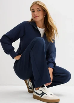 bonprix bonprix Pantalón de chándal de mezcla de viscosa suave Azul marino
