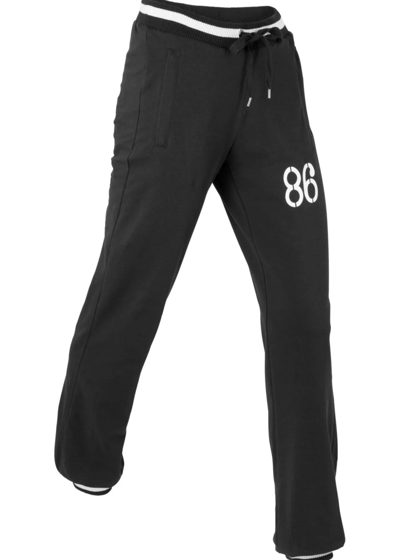 bonprix bonprix Pantalón de chándal de mezcla de algodón elástico Negro