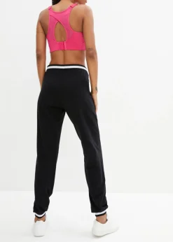 bonprix bonprix Pantalón de chándal de mezcla de algodón elástico Negro