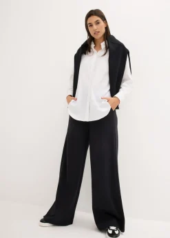 bonprix bonprix Pantalón de chándal de mezcla de algodón Negro Sale