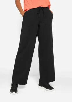 bonprix bonprix Pantalón de chándal de mezcla de algodón Negro Best