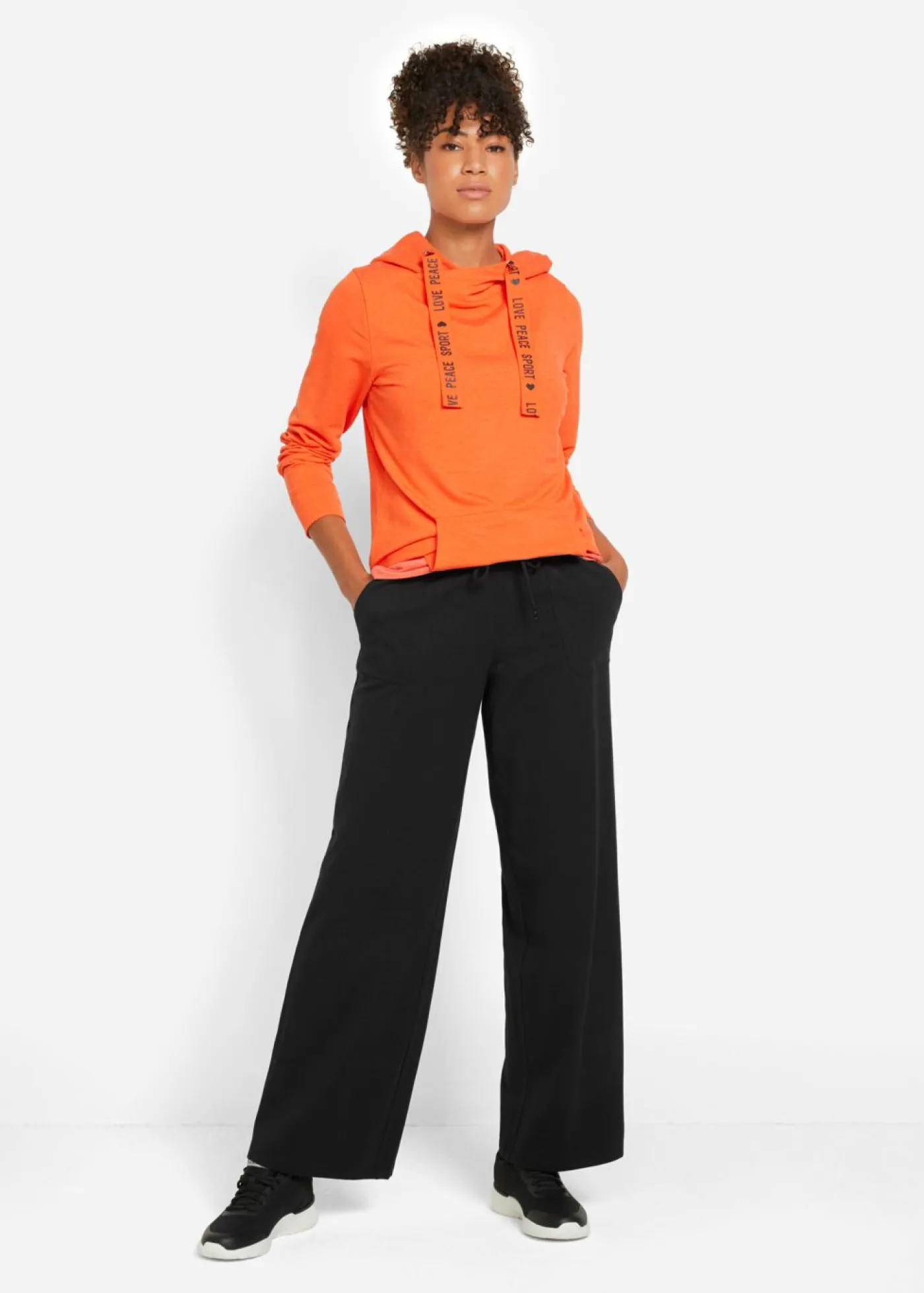 bonprix bonprix Pantalón de chándal de mezcla de algodón Negro Best