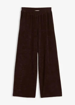 bonprix bonprix Pantalón de felpa de punto Marrón oscuro Best