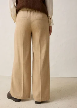 bonprix bonprix Pantalón de lana con patrón de espiga Beige natural jaspeado Hot
