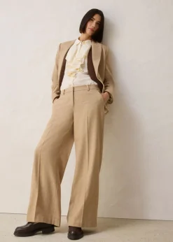 bonprix bonprix Pantalón de lana con patrón de espiga Beige natural jaspeado Hot