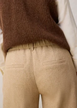 bonprix bonprix Pantalón de lana con patrón de espiga Beige natural jaspeado Hot