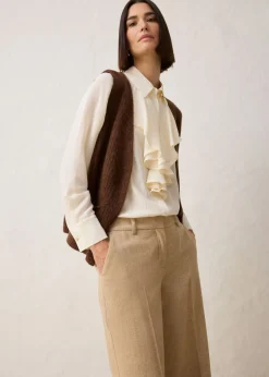 bonprix bonprix Pantalón de lana con patrón de espiga Beige natural jaspeado Hot