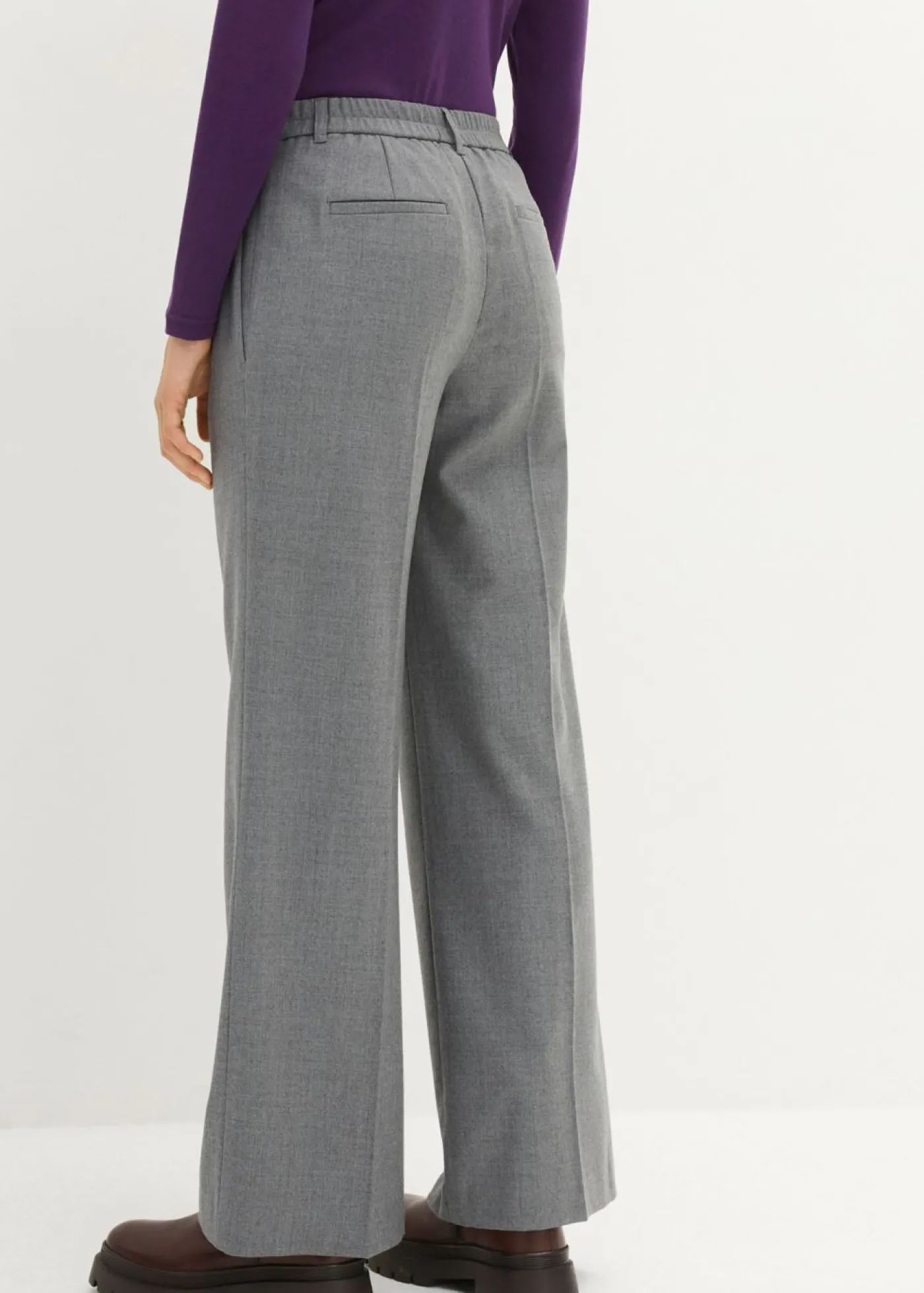 bonprix bonprix Pantalón de lana con pinzas gris moteado Hot