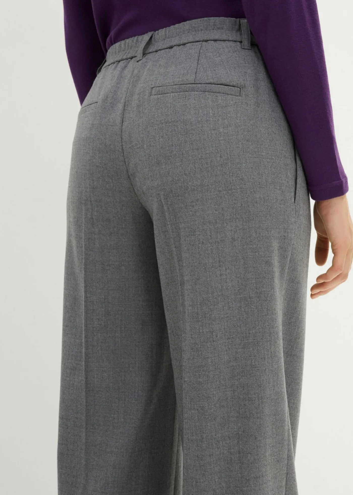 bonprix bonprix Pantalón de lana con pinzas gris moteado Hot