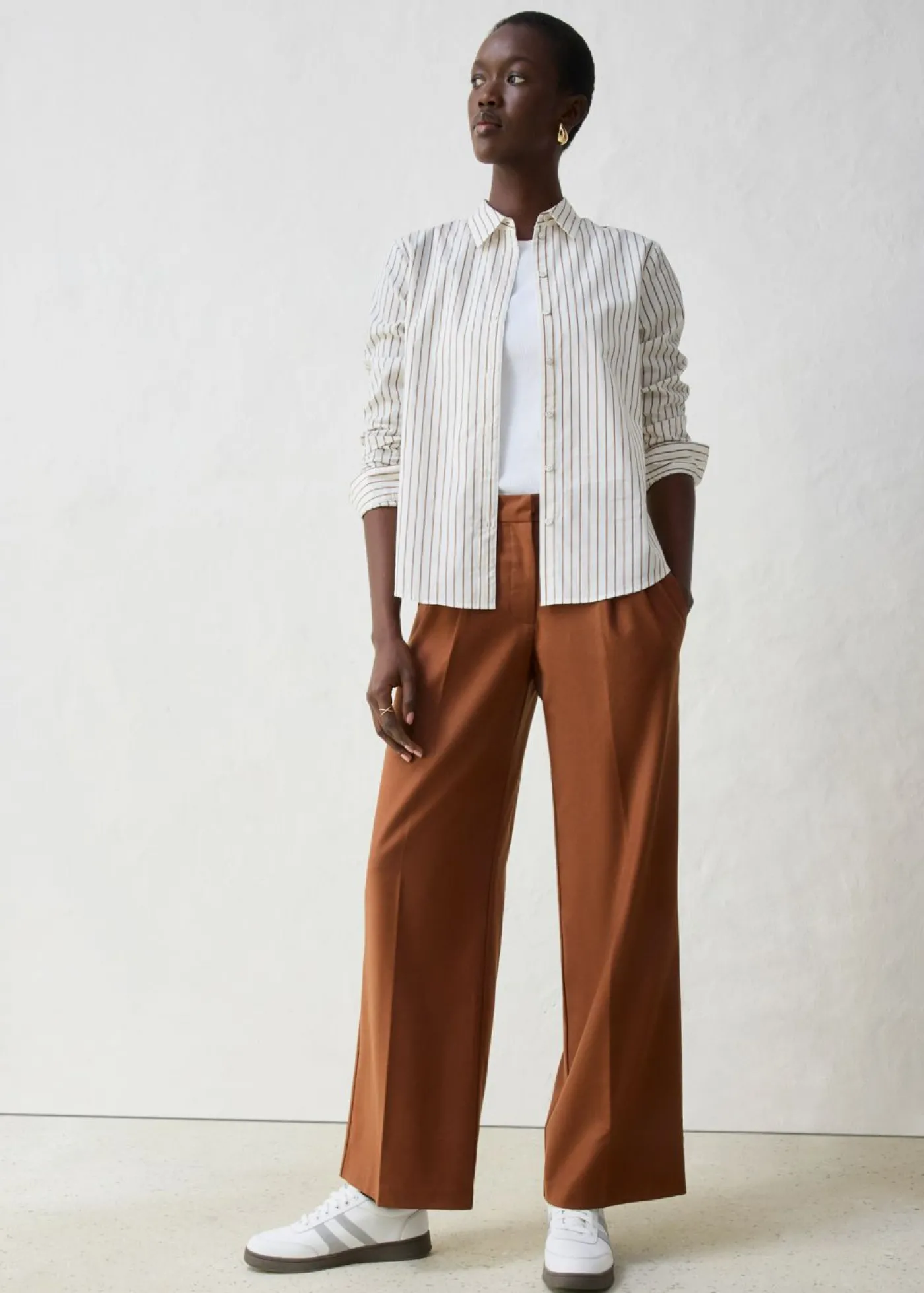 bonprix bonprix Pantalón de lana con pinzas marrón ladrillo