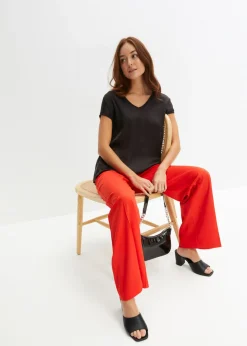 bonprix bonprix Pantalón de lentejuelas de corte holgado fresa Sale