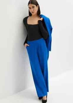 bonprix bonprix Pantalón de lentejuelas de corte holgado Azul ártico