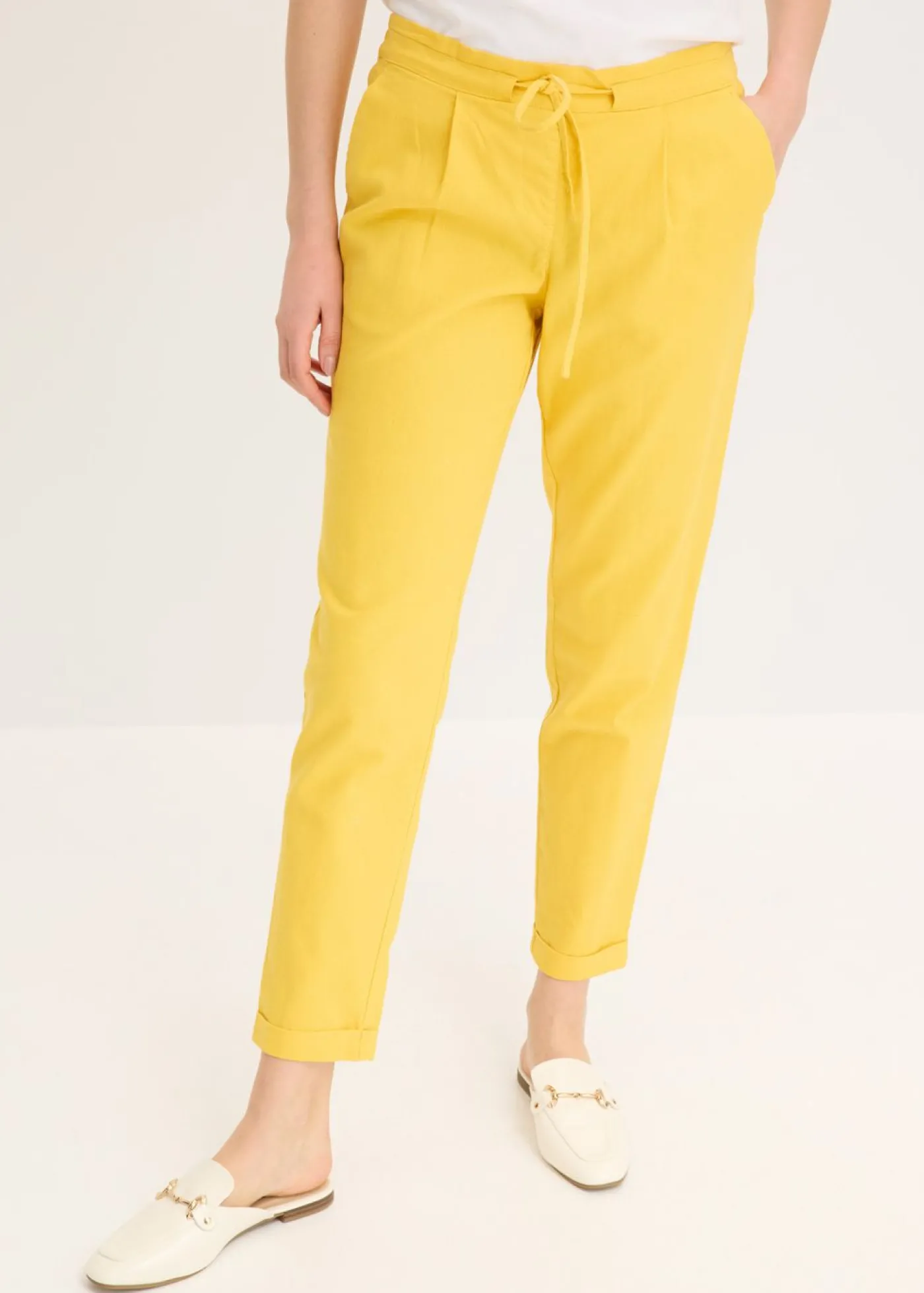 bonprix bonprix Pantalón de lino curry limón Outlet