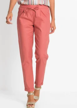 bonprix bonprix Pantalón de lino rojo mate Outlet