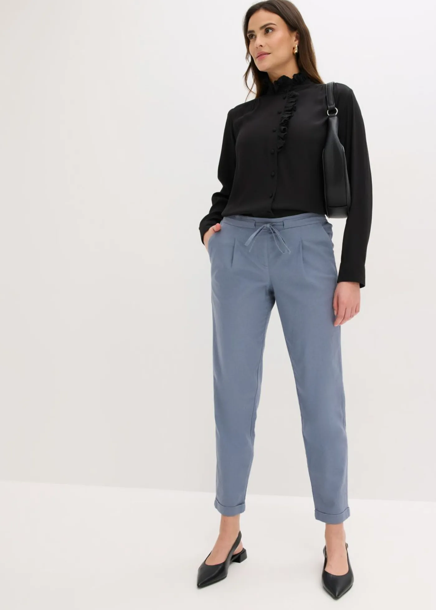 bonprix bonprix Pantalón de lino Azul ahumado New
