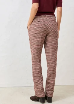 bonprix bonprix Pantalón de mezcla de lana suave Beige almendra/marrón oscuro de cuadros Clearance