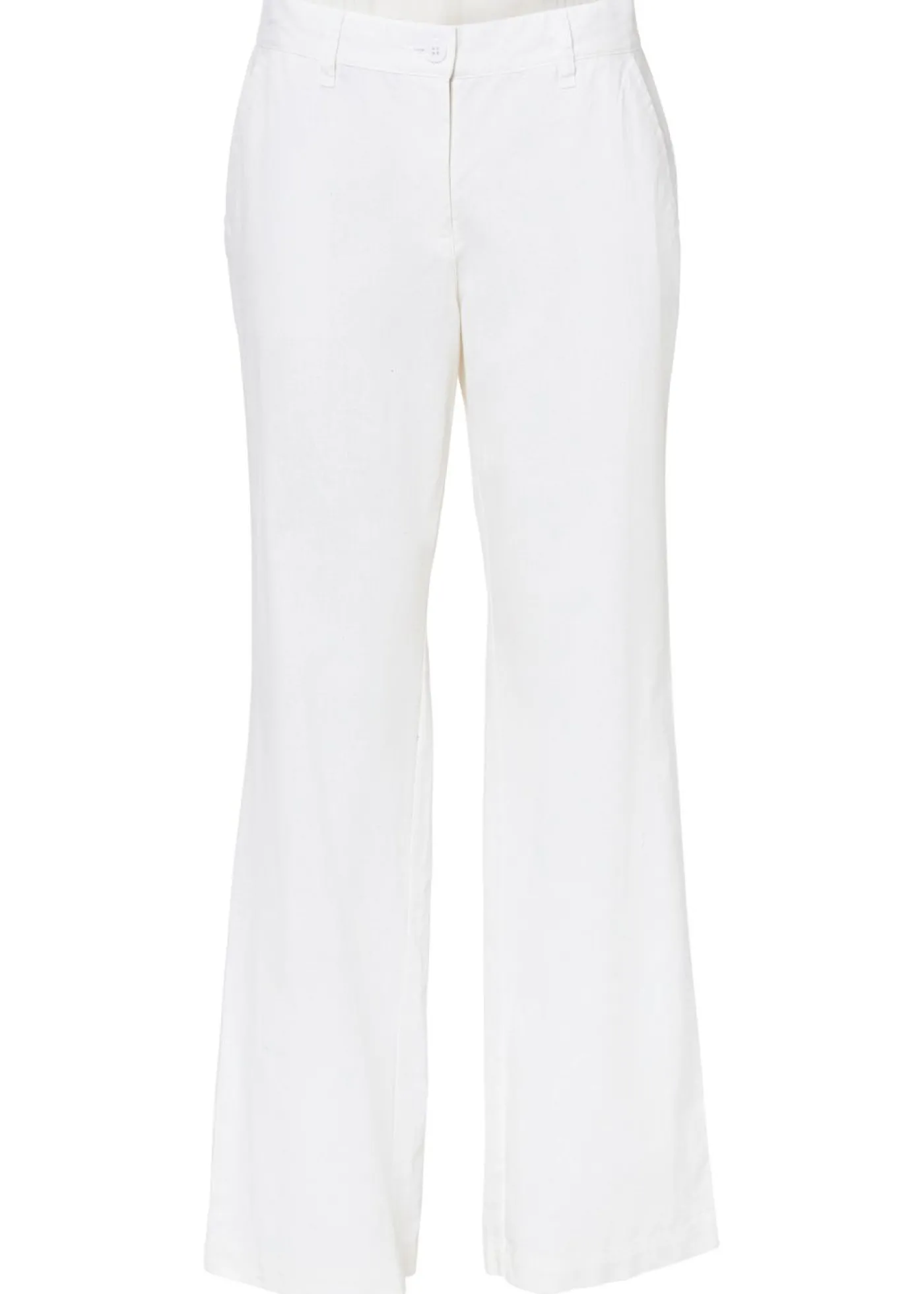bonprix bonprix Pantalón de mezcla de lino y algodón Blanco Discount