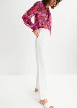 bonprix bonprix Pantalón de mezcla de lino y algodón Blanco Discount