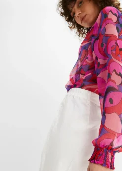 bonprix bonprix Pantalón de mezcla de lino y algodón Blanco Discount