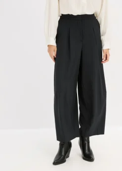 bonprix bonprix Pantalón de mezcla de viscosa con diseño barrel Negro Hot
