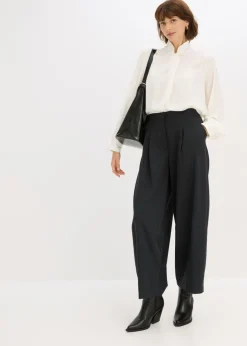 bonprix bonprix Pantalón de mezcla de viscosa con diseño barrel Negro Hot