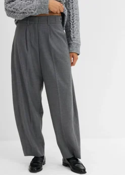 bonprix bonprix Pantalón de mezcla de viscosa con cinturilla cómoda Gris jaspeado Hot