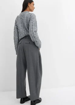 bonprix bonprix Pantalón de mezcla de viscosa con cinturilla cómoda Gris jaspeado Hot