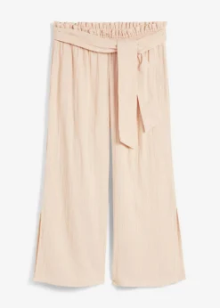bonprix bonprix Pantalón de muselina capri para la playa Beige tiza Clearance
