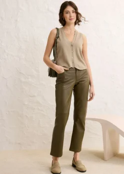 bonprix bonprix Pantalón de napa de borrego Caqui Online