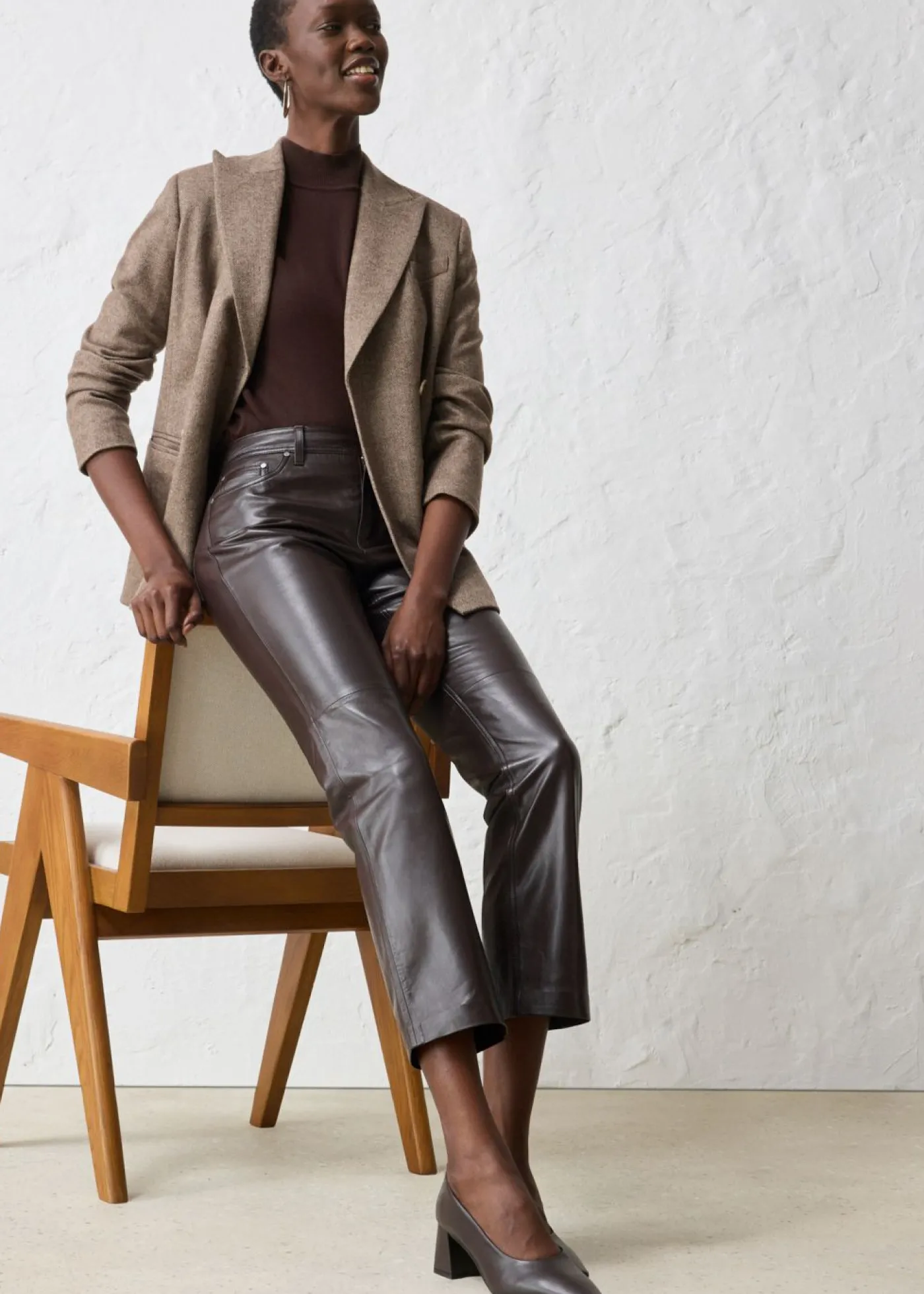 bonprix bonprix Pantalón de napa de borrego Marrón oscuro Outlet