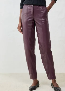 bonprix bonprix Pantalón de napa de cordero rojo burdeos Discount