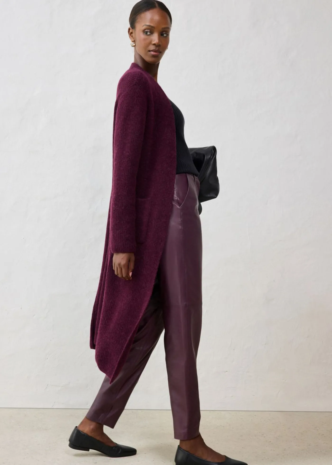 bonprix bonprix Pantalón de napa de cordero rojo burdeos Discount