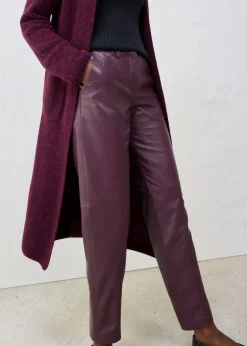bonprix bonprix Pantalón de napa de cordero rojo burdeos Discount