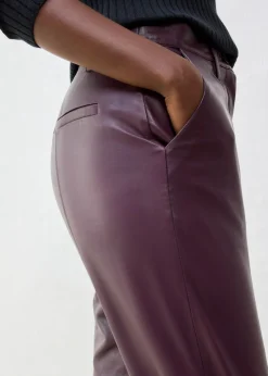 bonprix bonprix Pantalón de napa de cordero rojo burdeos Discount