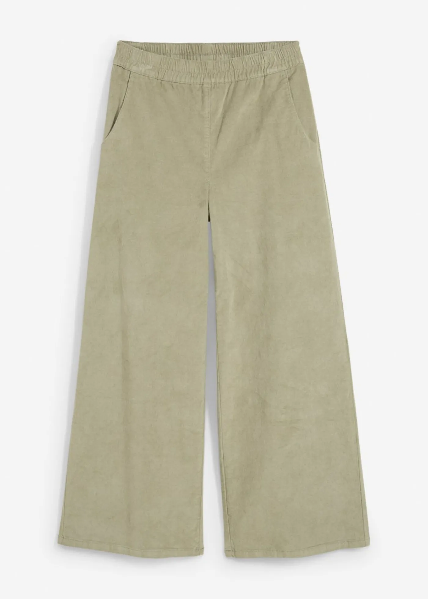 bonprix bonprix Pantalón de pana con cintura cómoda, high waist Verde alga Discount