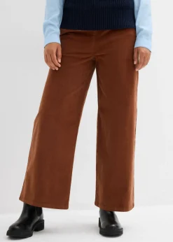 bonprix bonprix Pantalón de pana con cintura cómoda, high waist marrón ladrillo Hot