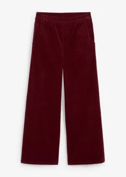 bonprix bonprix Pantalón de pana con cintura cómoda, high waist mora oscuro Online