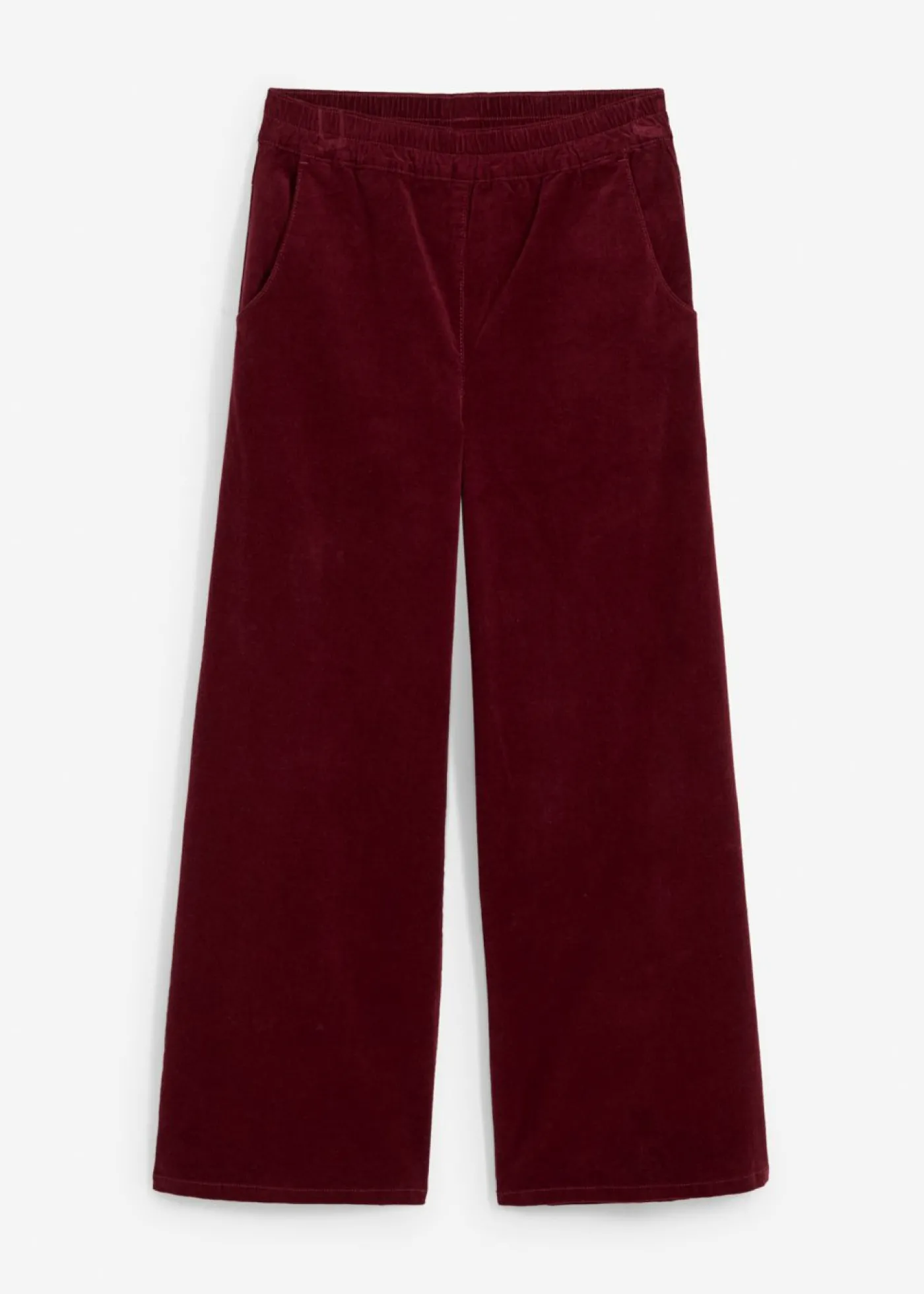 bonprix bonprix Pantalón de pana con cintura cómoda, high waist mora oscuro Online