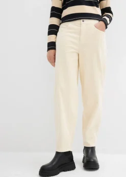 bonprix bonprix Pantalón de pana con corte barrel Beige natural Clearance
