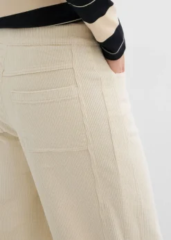 bonprix bonprix Pantalón de pana con corte barrel Beige natural Clearance