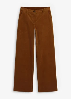 bonprix bonprix Pantalón de pana de algodón orgánico con elástico Marrón coñac Outlet