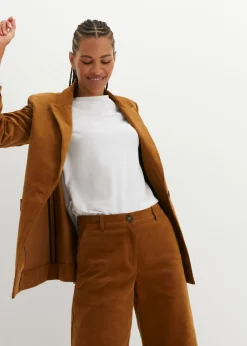 bonprix bonprix Pantalón de pana de algodón orgánico con elástico Marrón coñac Outlet