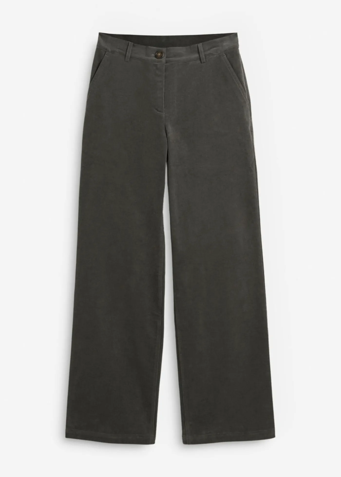 bonprix bonprix Pantalón de pana de algodón orgánico con elástico Gris oscuro Hot