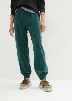bonprix bonprix Pantalón de pana de mezcla de algodón verde mate Hot