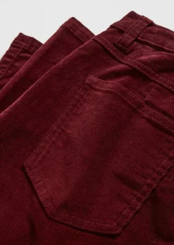 bonprix bonprix Pantalón de pana elástico con cómoda cintura high waist rojo avellana Sale