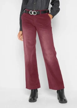 bonprix bonprix Pantalón de pana elástico de corte ancho rojo avellana Best