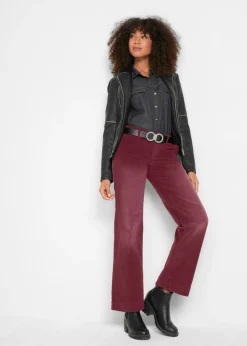 bonprix bonprix Pantalón de pana elástico de corte ancho rojo avellana Best