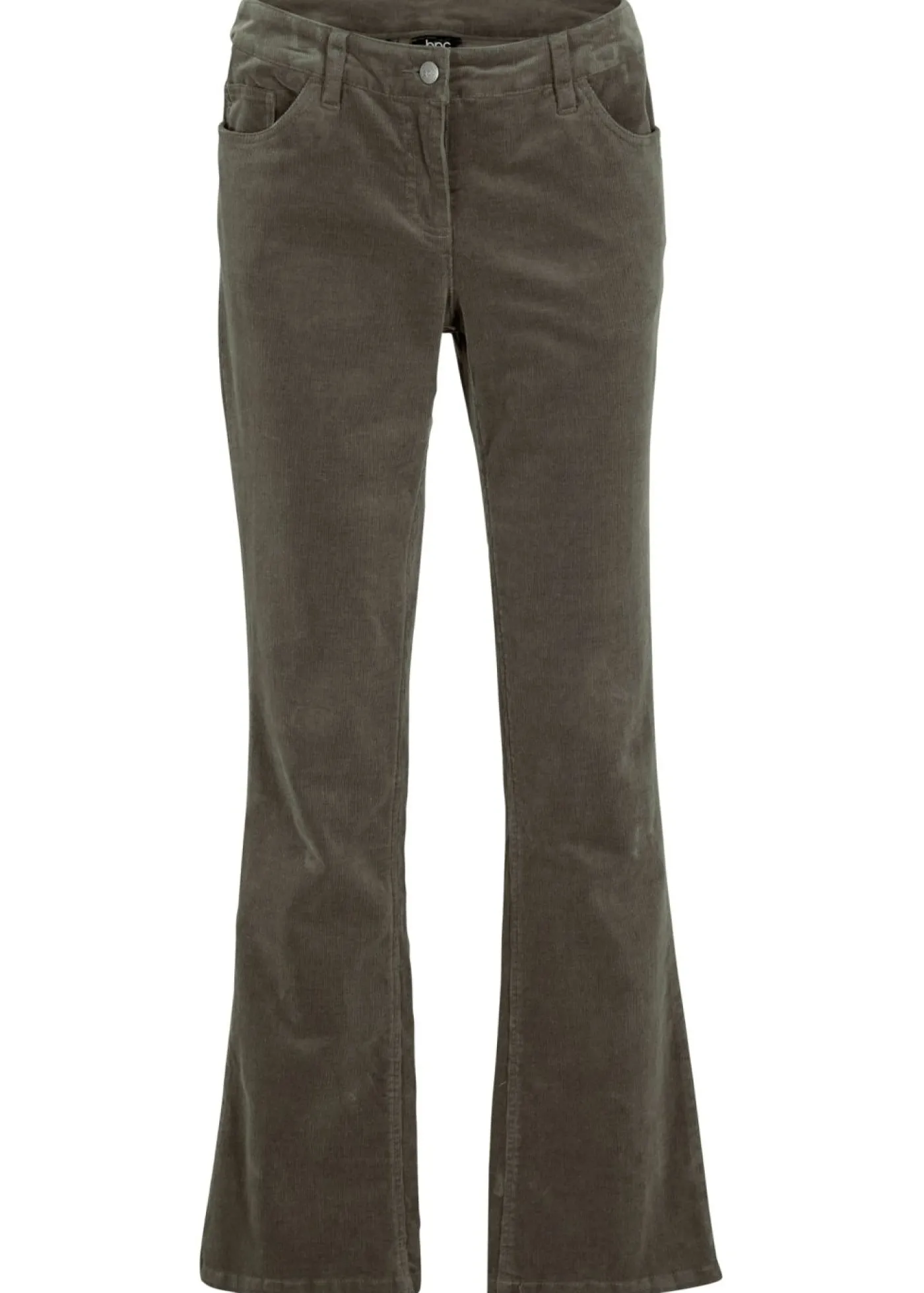 bonprix bonprix Pantalón de pana elástico de corte recto Oliva Online