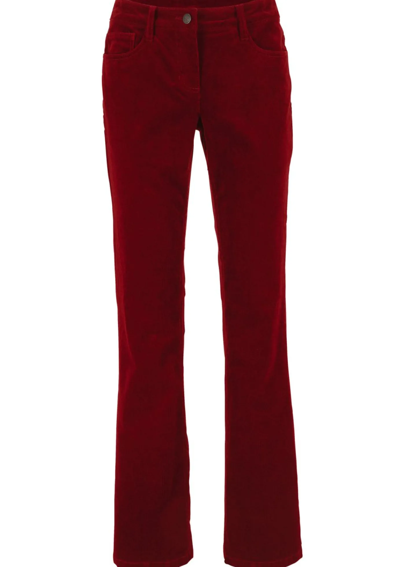 bonprix bonprix Pantalón de pana elástico de corte recto rojo castaño Hot
